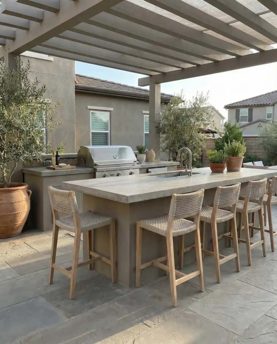 Extended Patio with Outdoor Kitchen 1