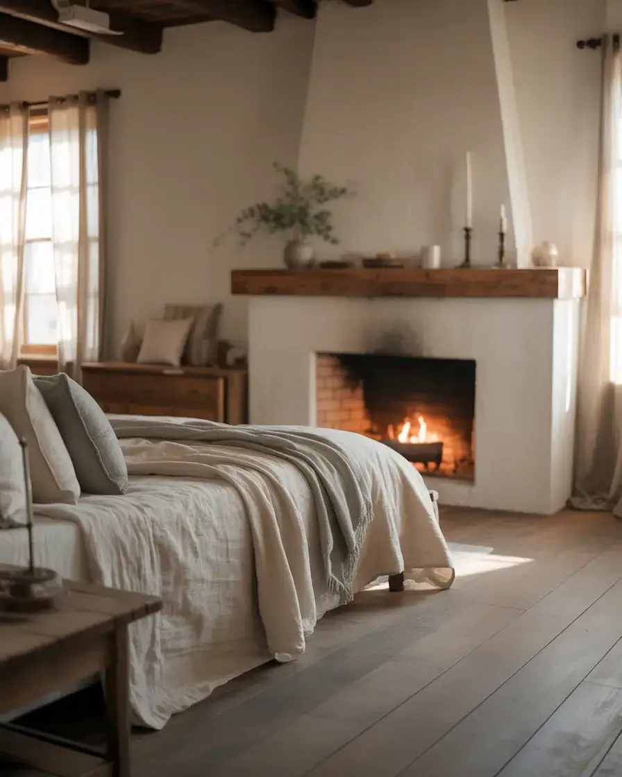 Farmhouse Bedroom Fireplace 1