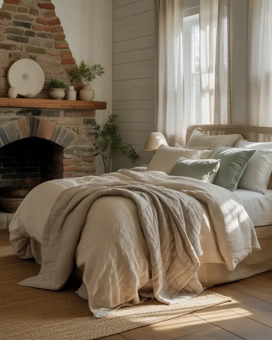 Farmhouse Bedroom Fireplace 2