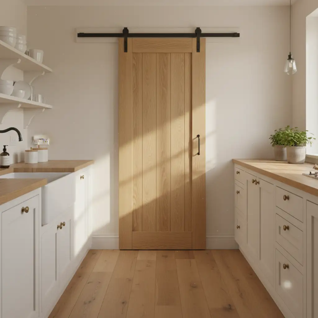 Farmhouse Sliding Wood Pantry Door 1
