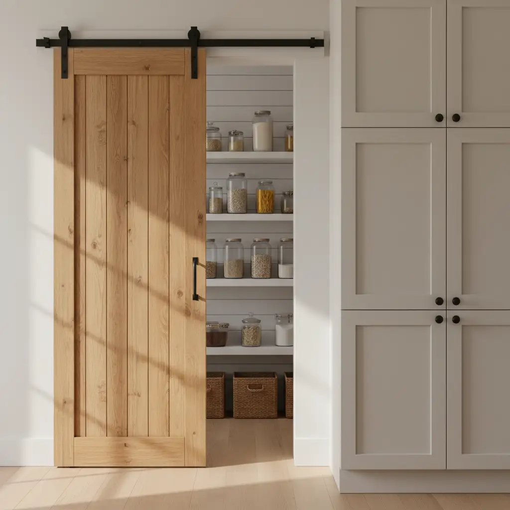 Farmhouse Sliding Wood Pantry Door 2