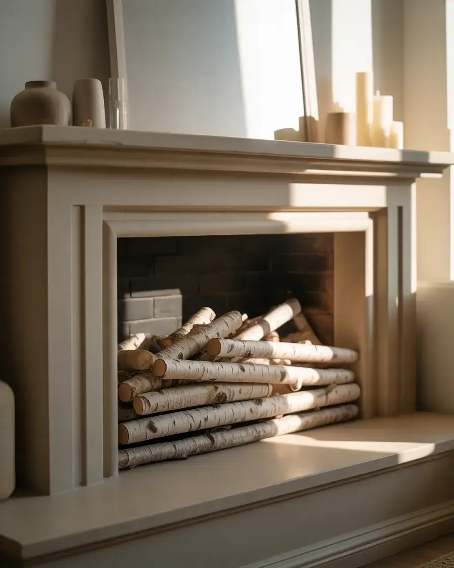Faux Log Fireplace Display 1