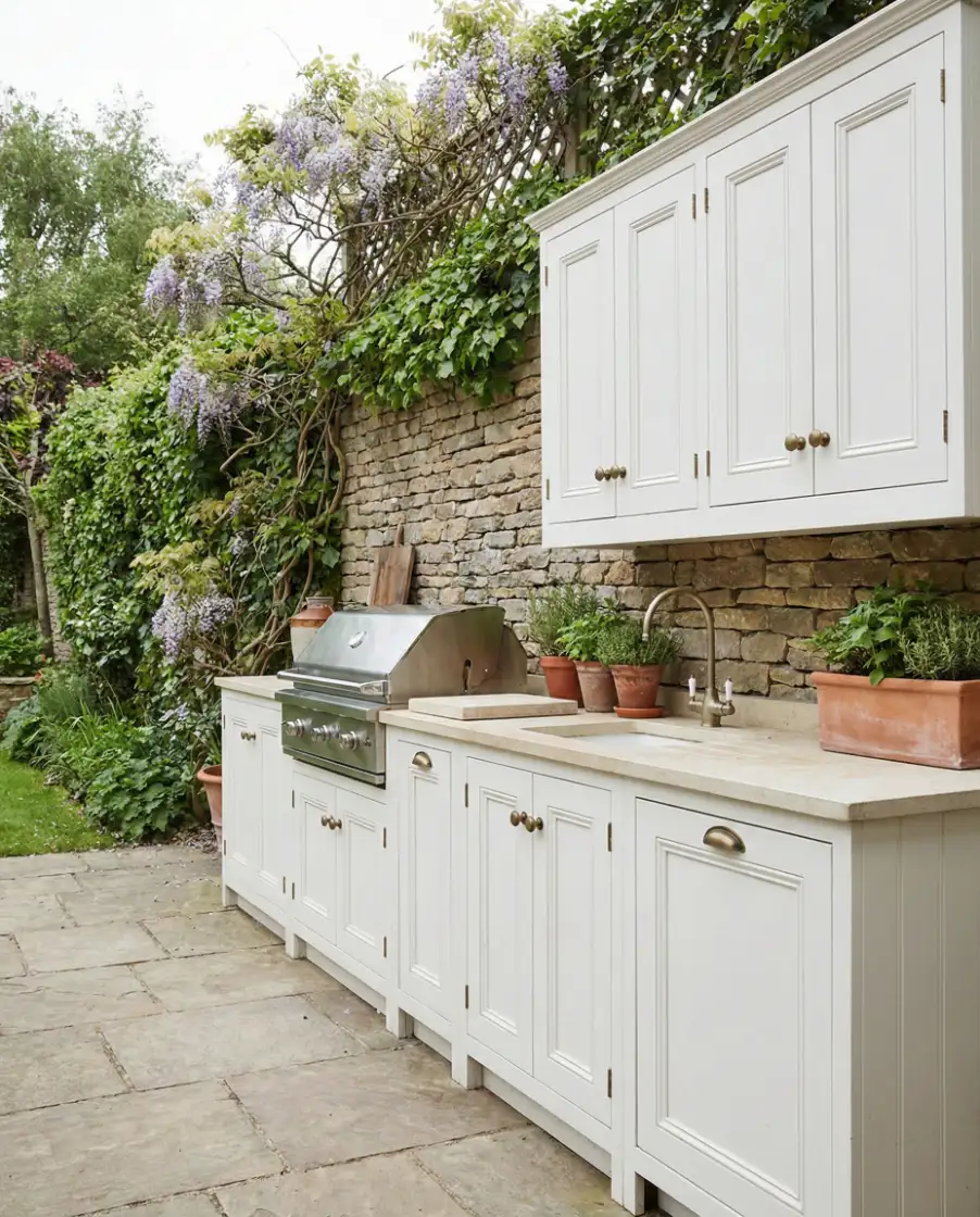 French-Inspired White Cabinet Kitchen 2