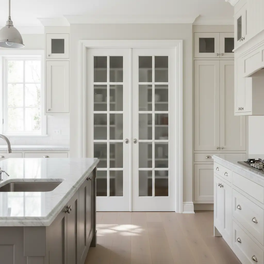 French Pantry Doors with Frosted Glass 1