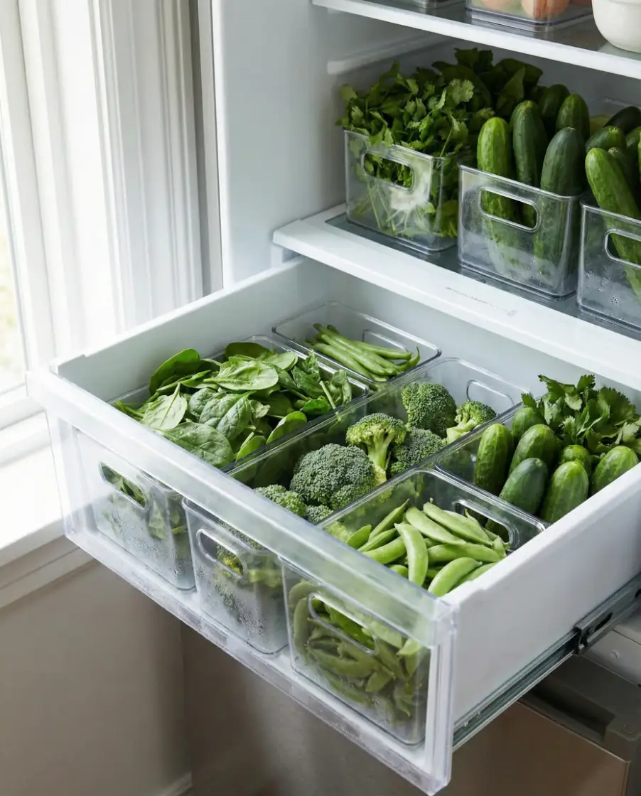 Green Produce Drawer Focus 1