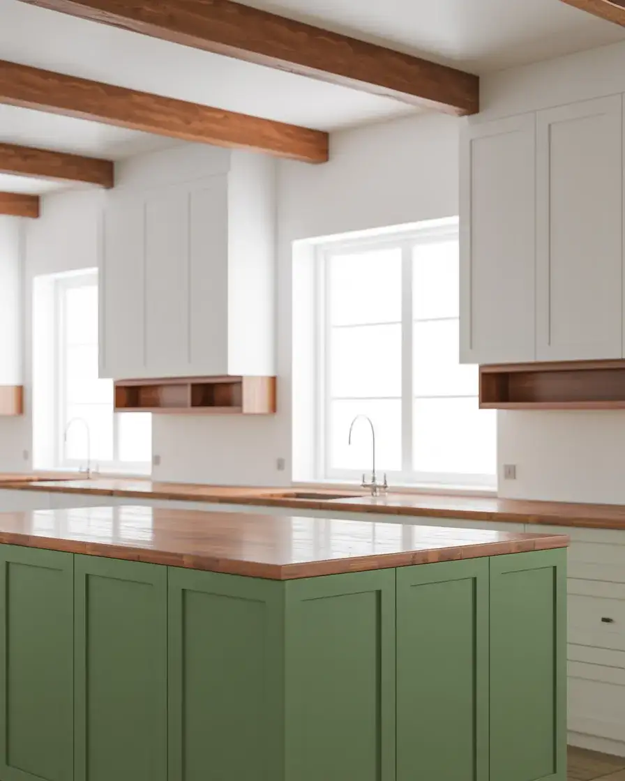 Green and White Nature-Inspired Cabinets 2