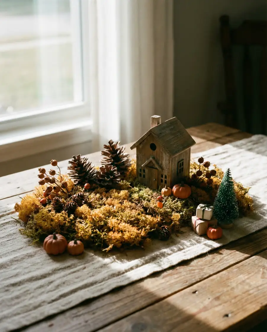 Halloween-Themed Fairy Garden Porch Display 1