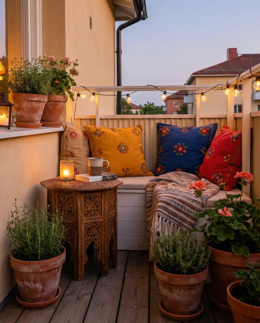 Indian-Inspired Cozy Decor Balcony 1