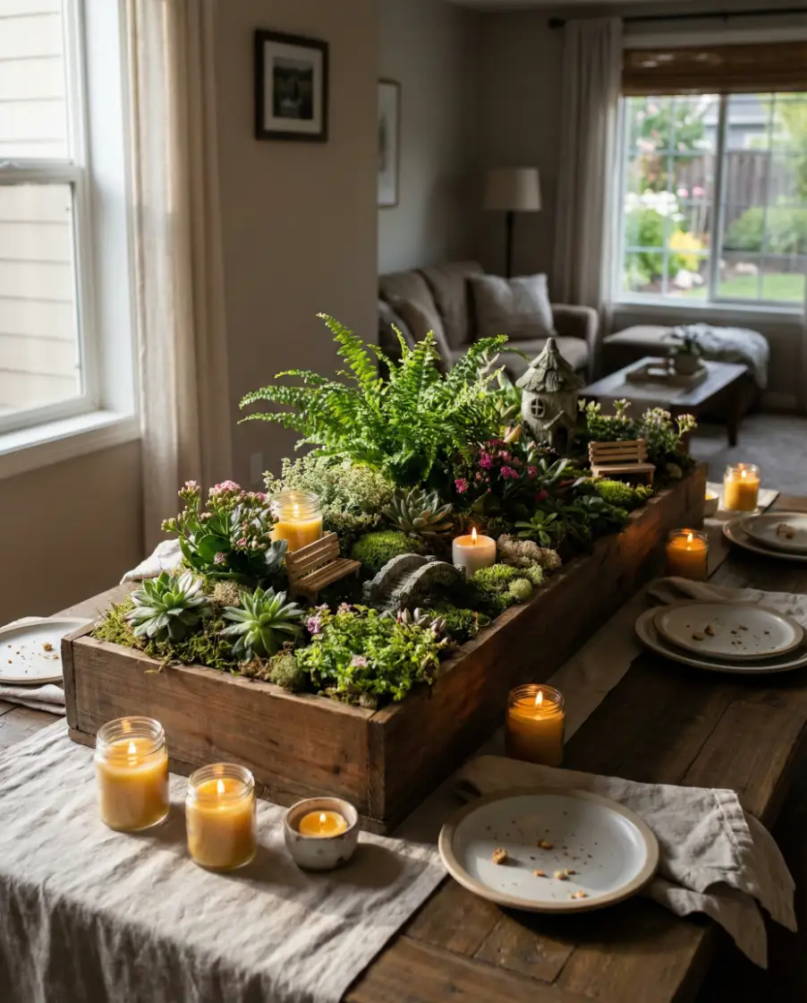 Indoor Fairy Garden Coffee Table Display 1