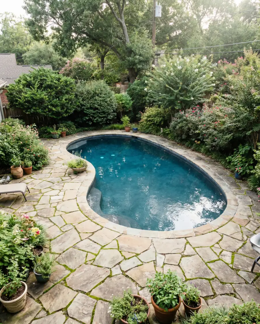 Kidney-Shaped Pool with Natural Stone 1