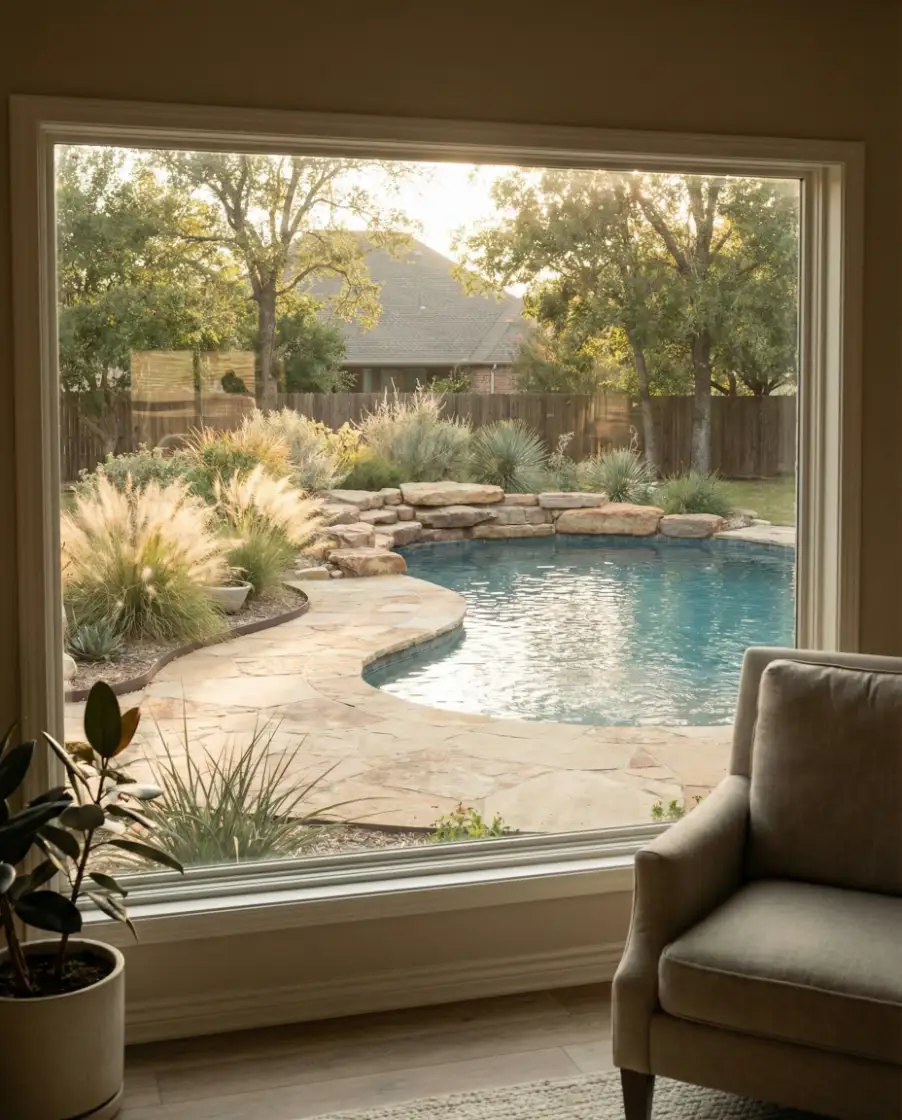 Kidney-Shaped Pool with Natural Stone 2