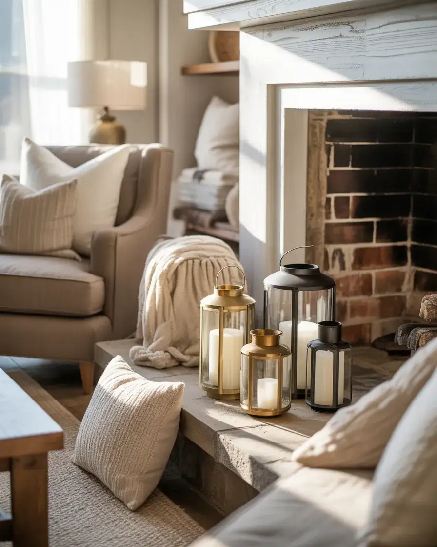 Lantern-Lit Fireplace Styling 2