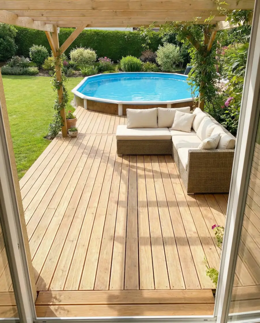 Large Backyard Resort Deck 1