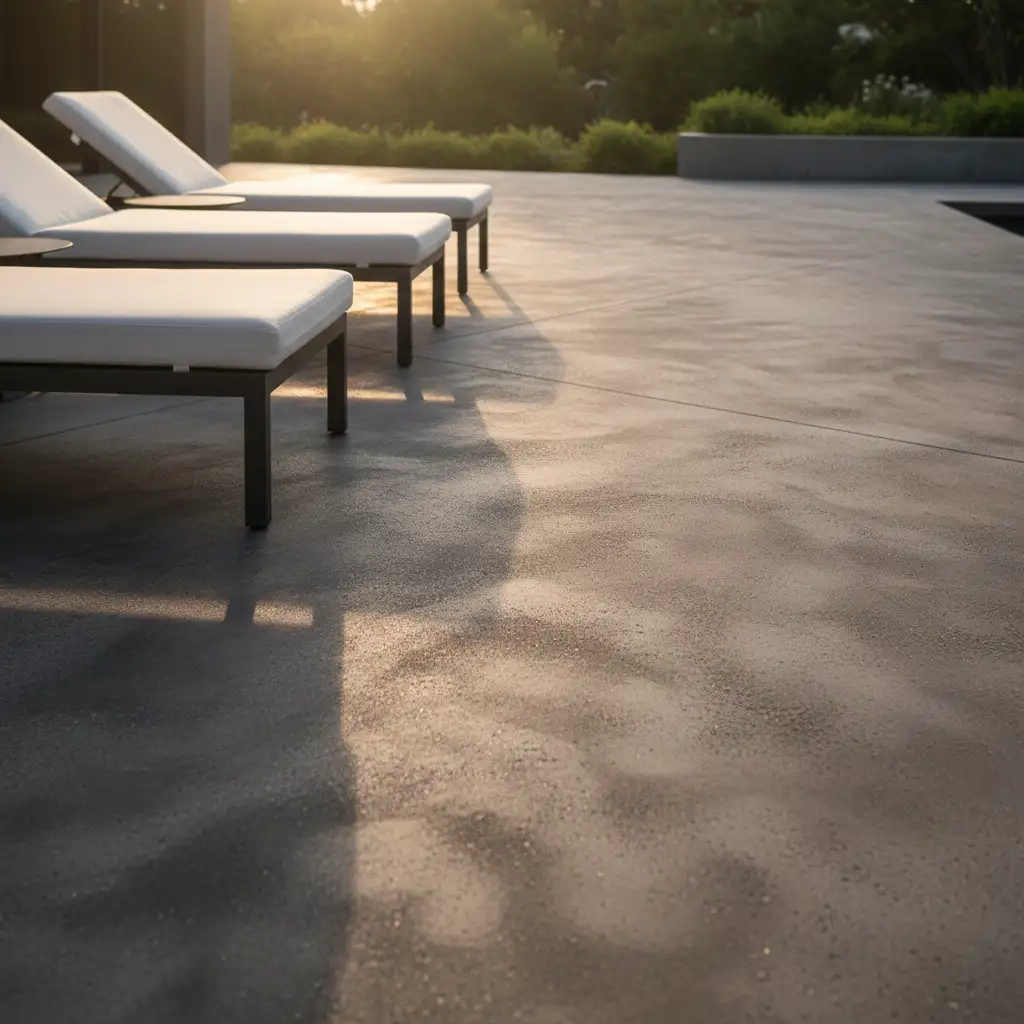 Large Concrete Patio with Stained Finish 2