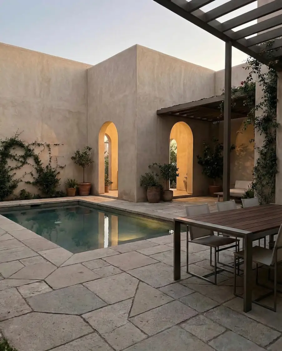 Large Contemporary Pool Courtyard 1