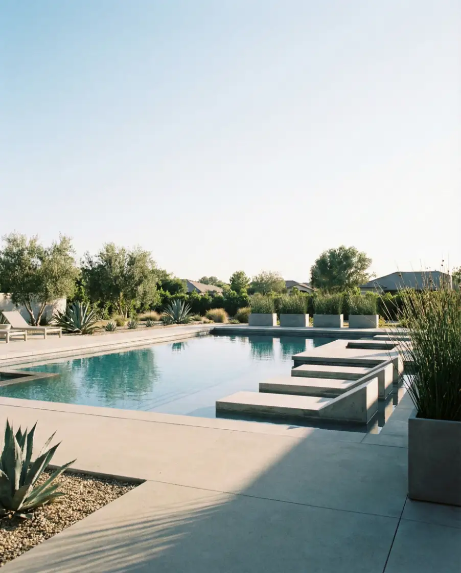 Large Contemporary Pool Courtyard 2