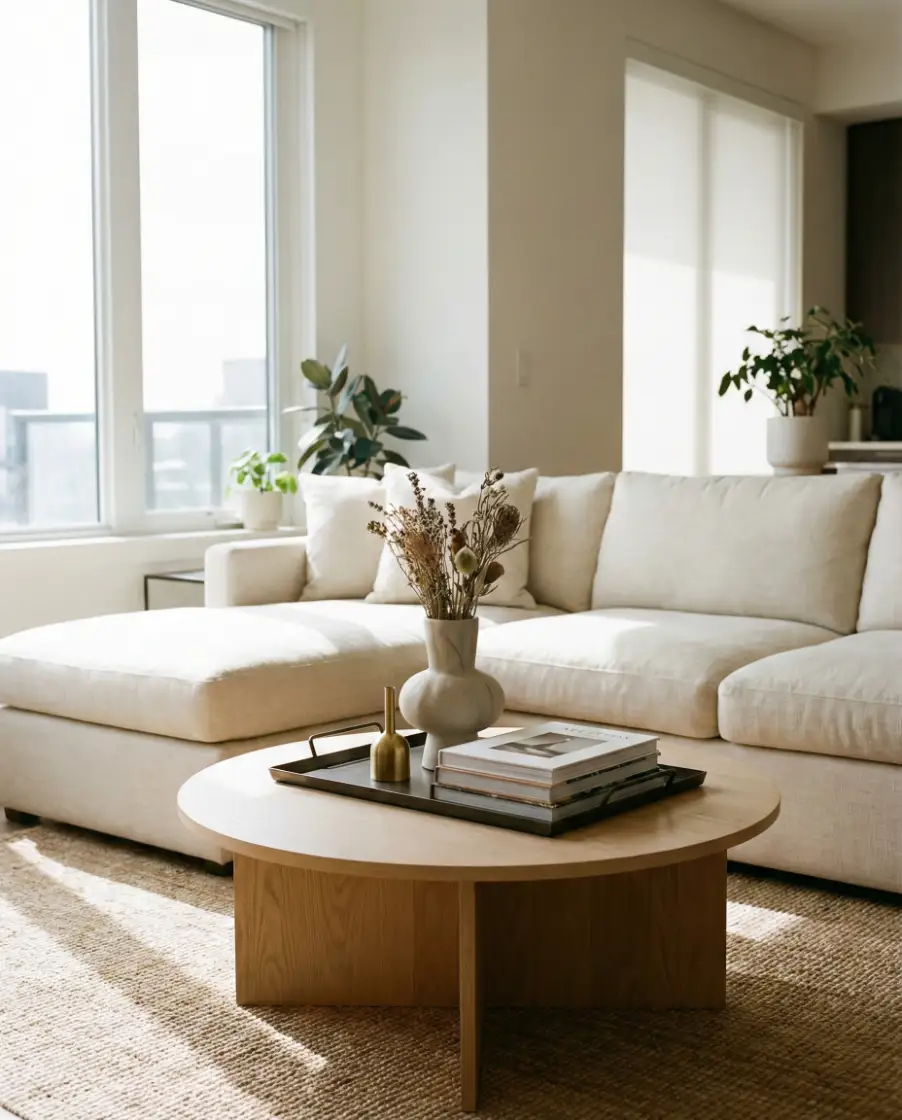 Layered Circle Table with Modern Tray Styling 2