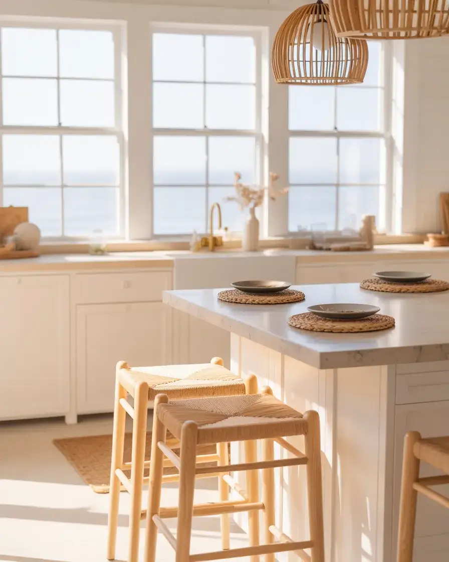 Light Coastal White Cabinets with Airy Textures 1