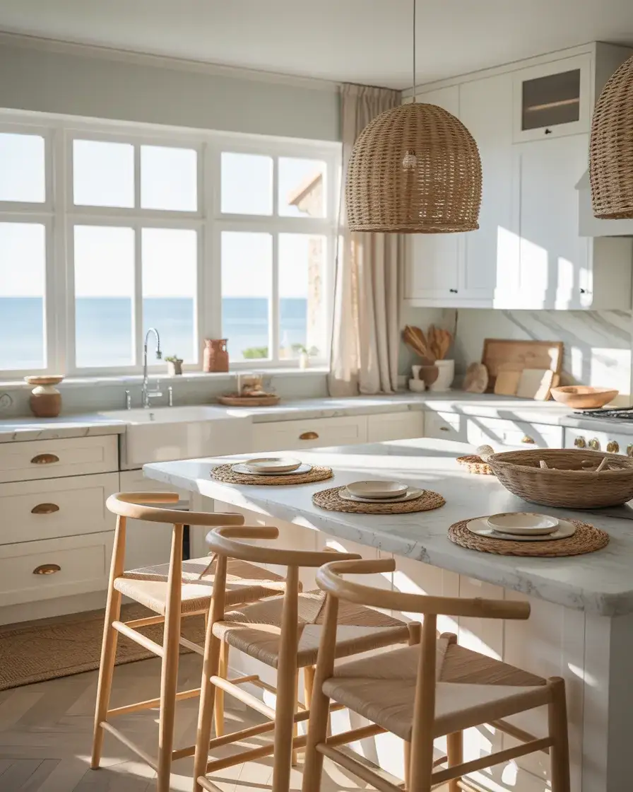 Light Coastal White Cabinets with Airy Textures 2