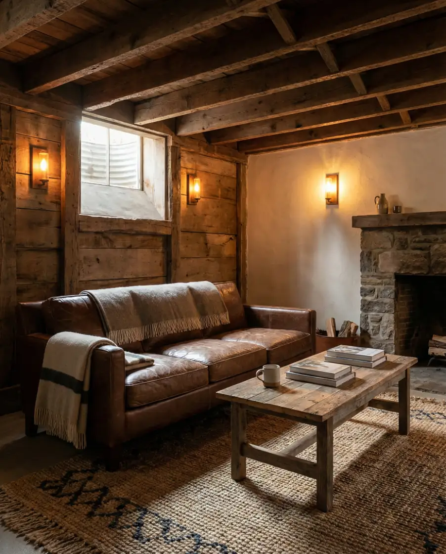 Low Ceiling Rustic Lounge with Smart Lighting 2