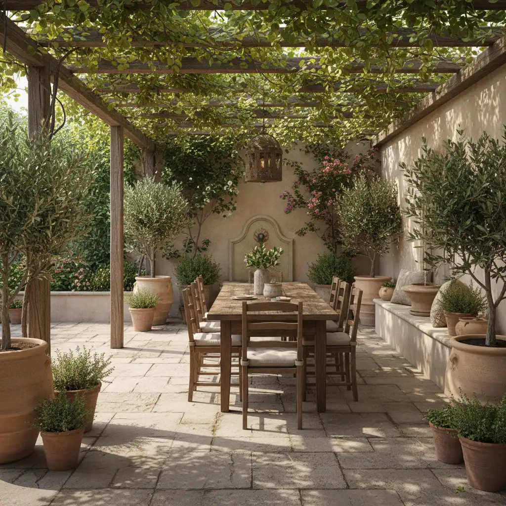 Mediterranean Garden Dining Patio 1