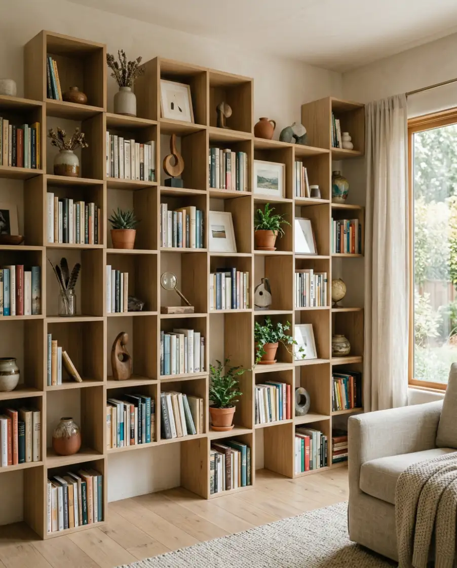 Minecraft-Inspired Cube Shelves 2