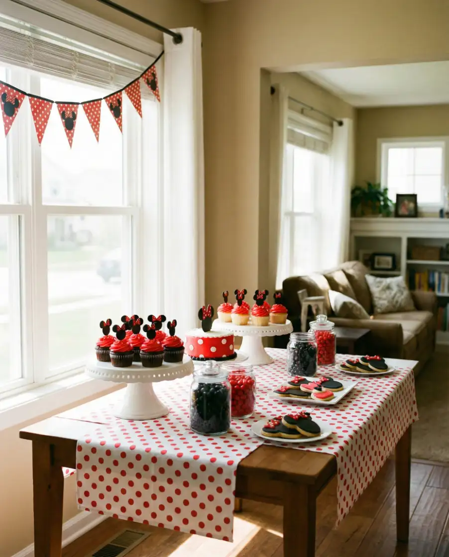 Minnie Mouse Birthday Dessert Table 1