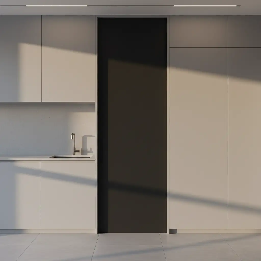 Modern Black Pocket Pantry Door 1