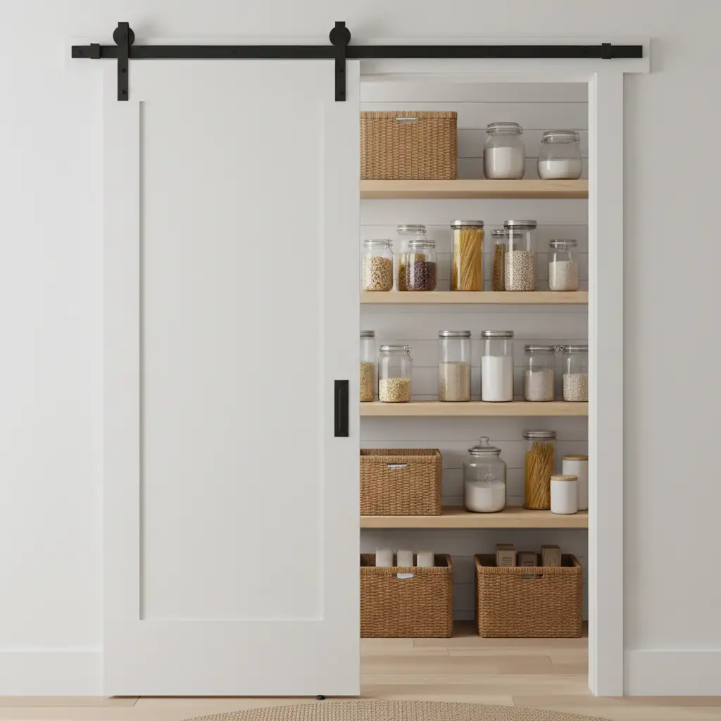 Modern Black Pocket Pantry Door 2