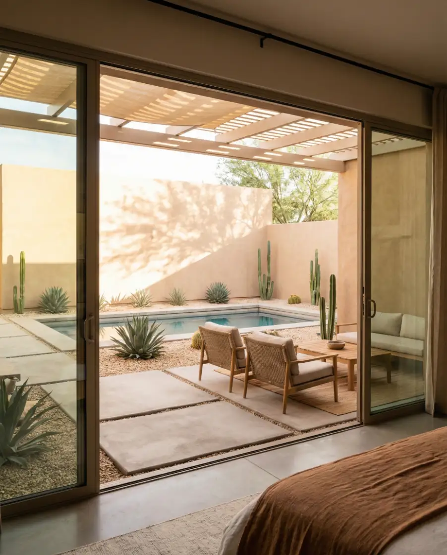 Modern Desert Framing for Arizona Pools 1