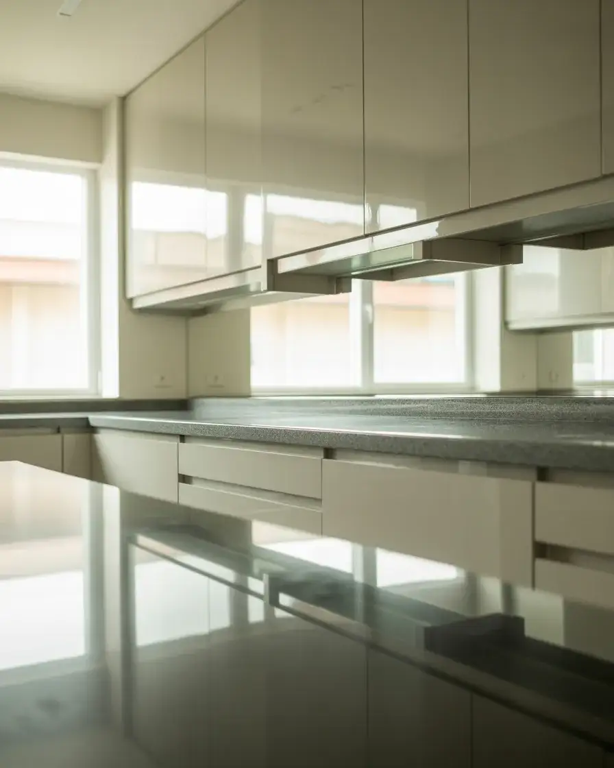 Modern White Cabinets with Glossy Finishes 1