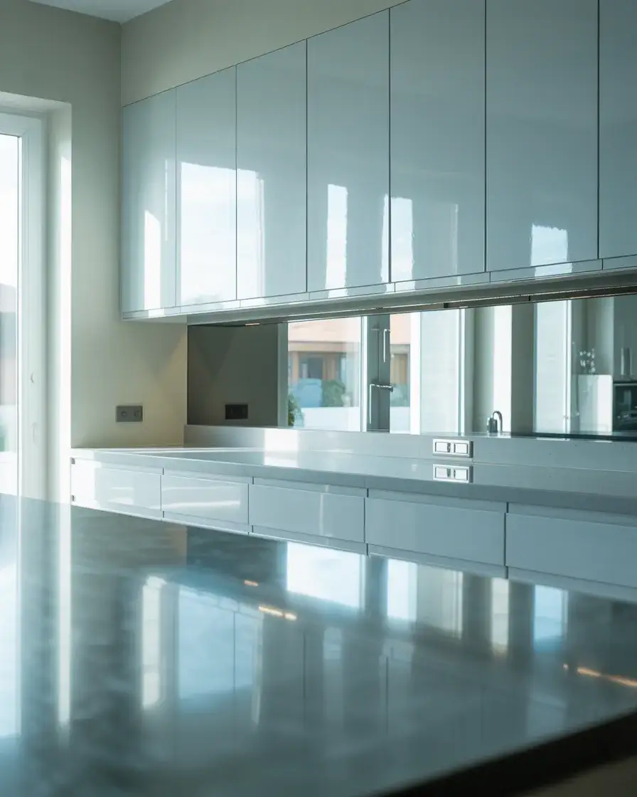 Modern White Cabinets with Glossy Finishes 2