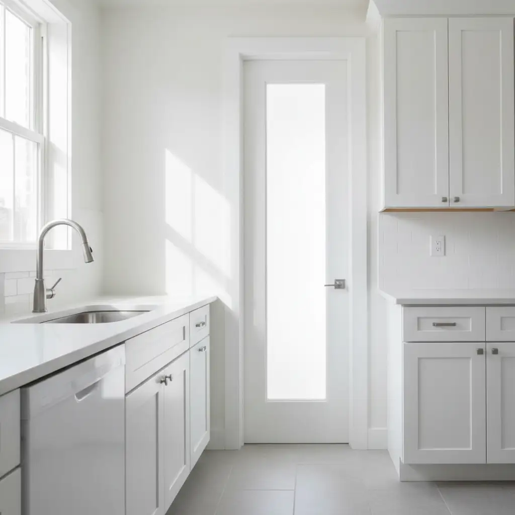 Narrow Pantry Door with Glass Insert 1