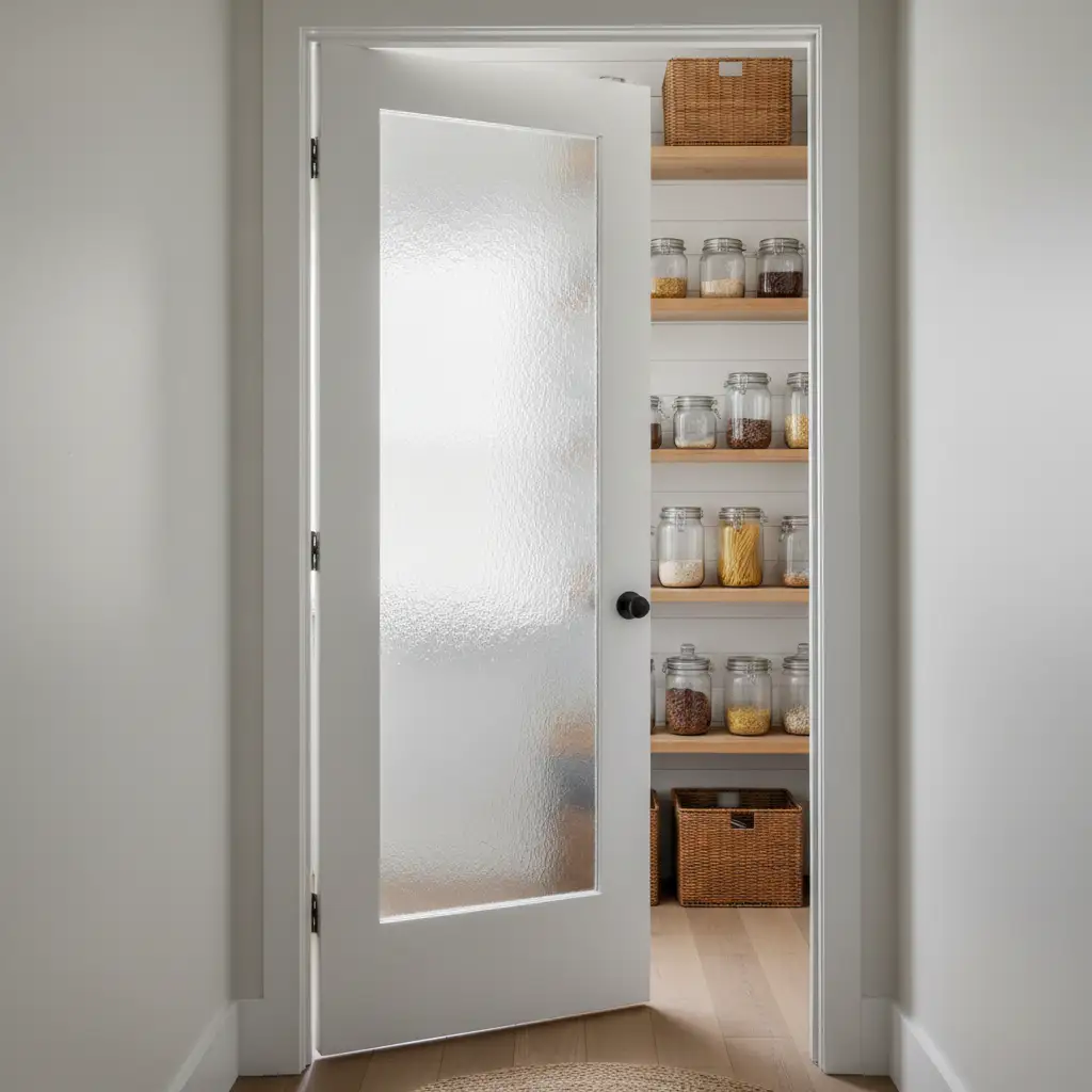Narrow Pantry Door with Glass Insert 2