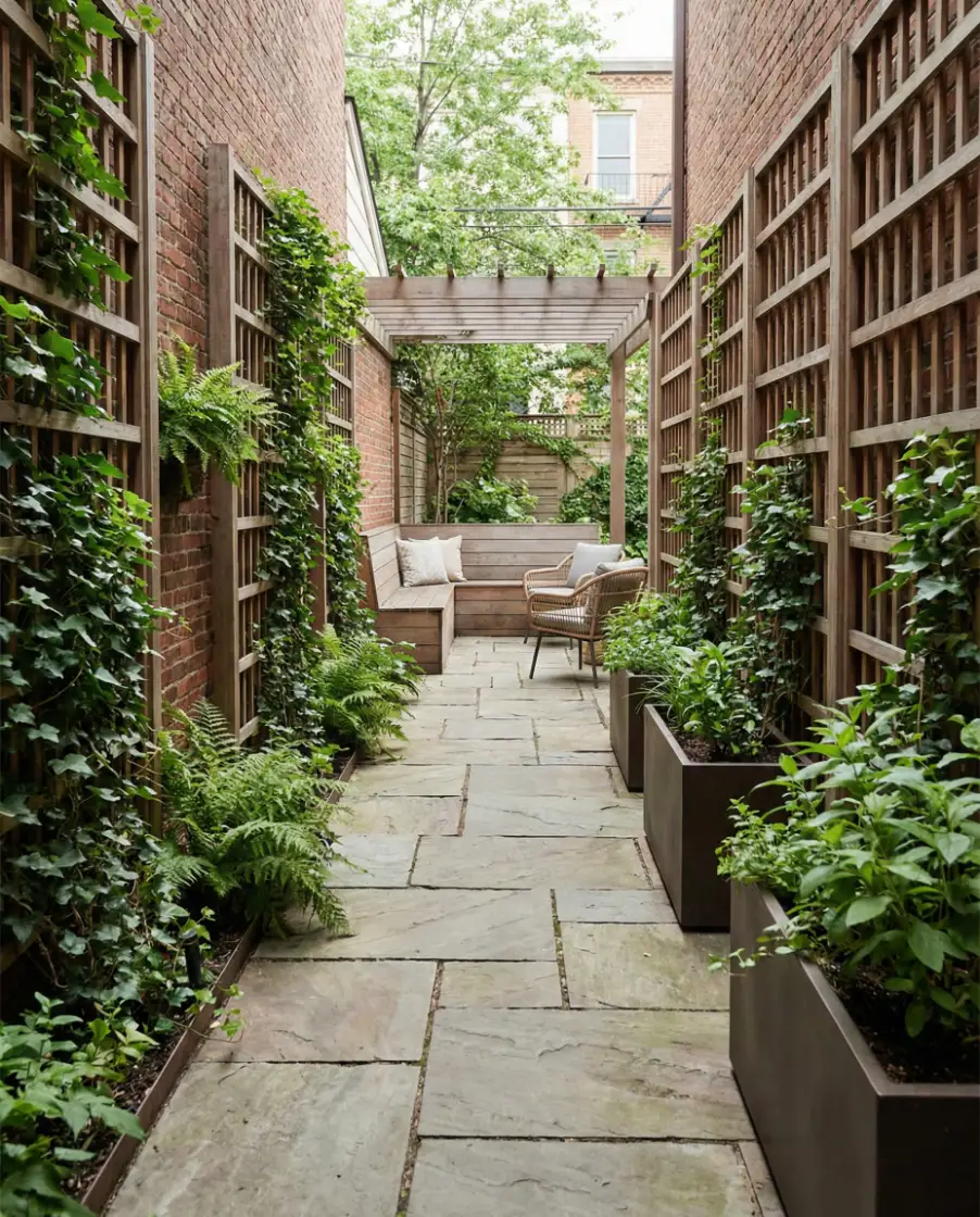 Narrow Townhouse Garden Layout 1
