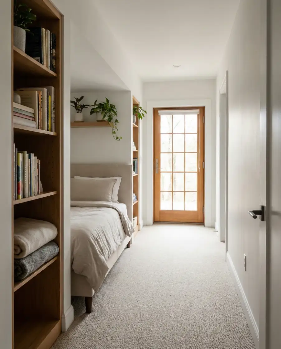 Narrow Walkout Basement with Cozy Bedroom Nook 1