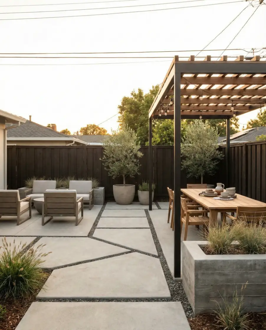 Natural Stone Path Along Fence Garden 2