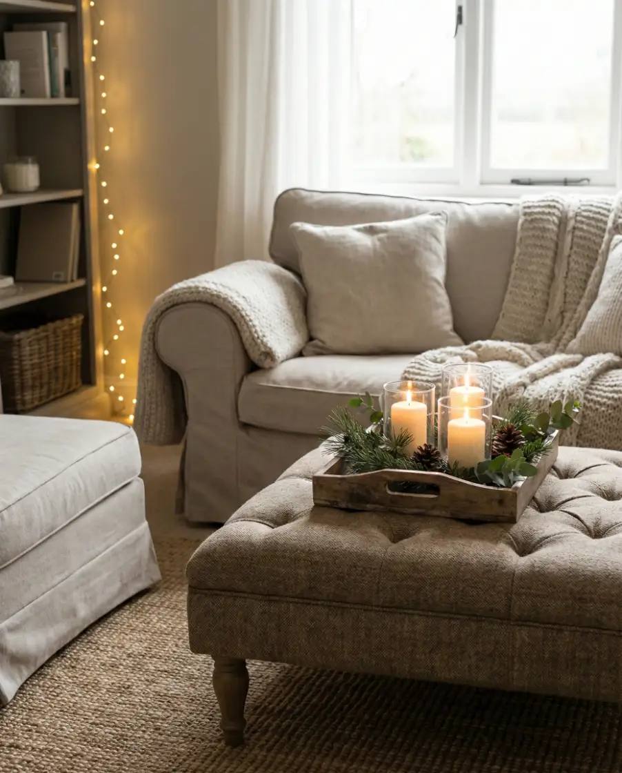 Ottoman Tables Styled for Holidays 1