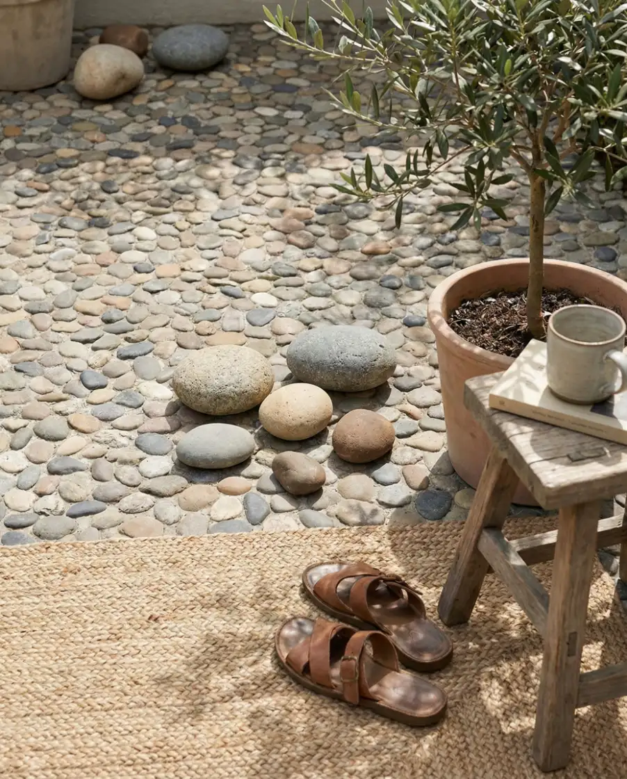 Pebble and Paver Coastal Look 1