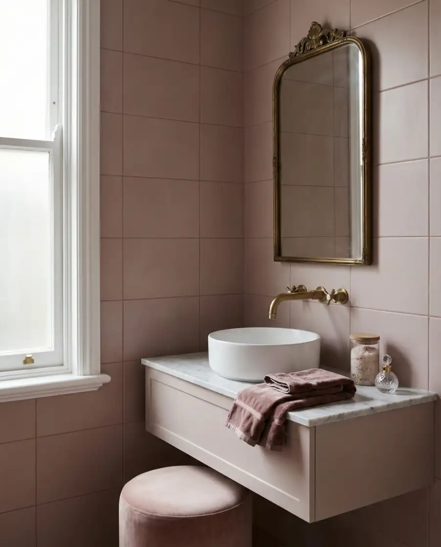 Pink and Gold Glam Powder Room 2