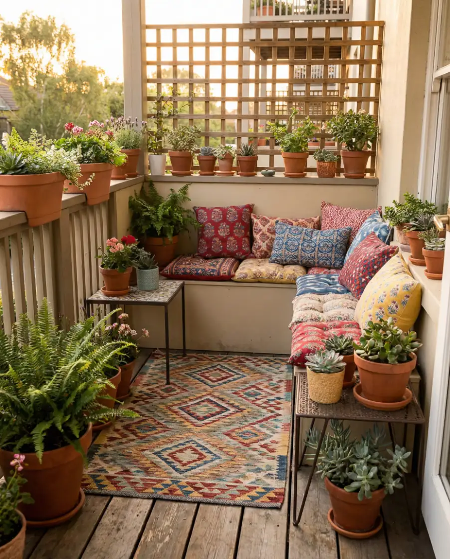 Playful Colorful Apartment Patio 2
