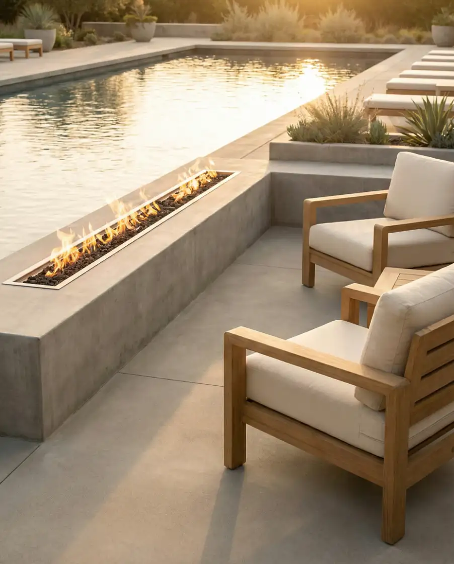 Poolside Gas Fire Pit Lounge 1