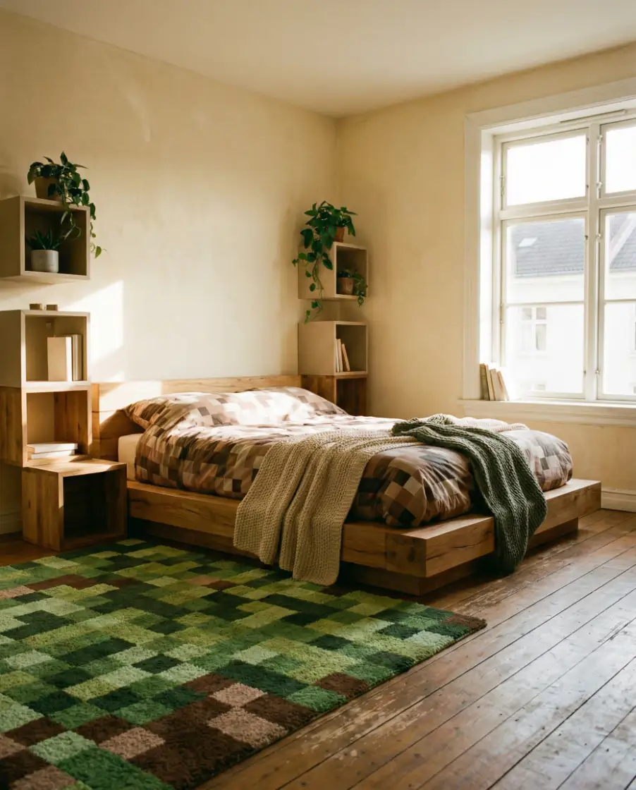 Real Life Cozy Bedroom Inspired by Minecraft 2
