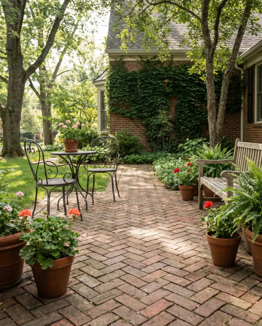 Red Brick Patio for Traditional Homes 1