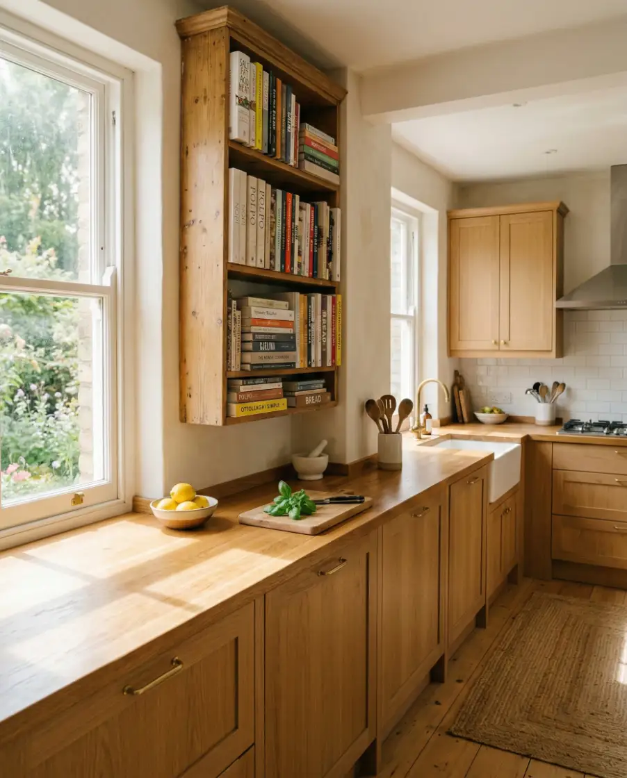 Repurposed Kitchen Book Storage 2