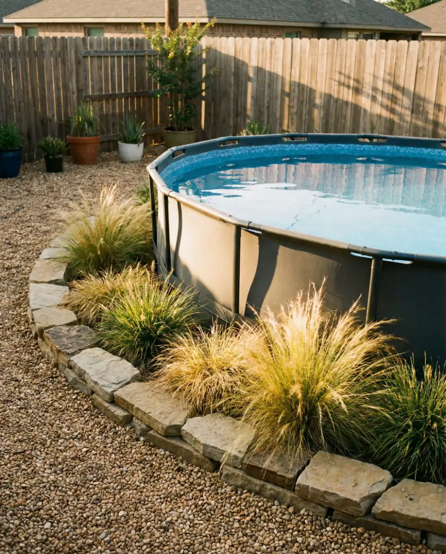 Rock Borders Around Above-Ground Pools 1