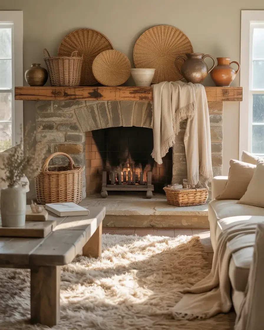 Rustic Farmhouse Fireplace Charm 1