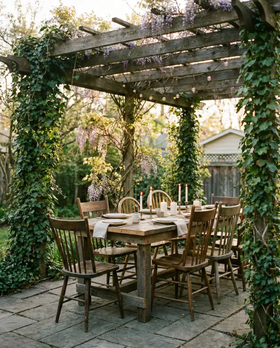 Rustic Pergola Dining 2