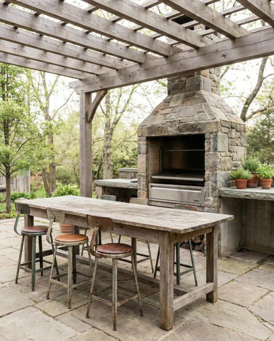 Rustic Vintage Farm Table Kitchen 1