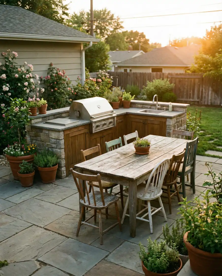 Rustic Vintage Farm Table Kitchen 2